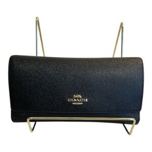Coach Trifold Envelope Slim Black Wallet